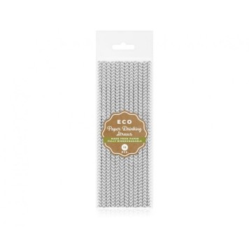 Colour Silver Silver Paper Straw 12 pcs