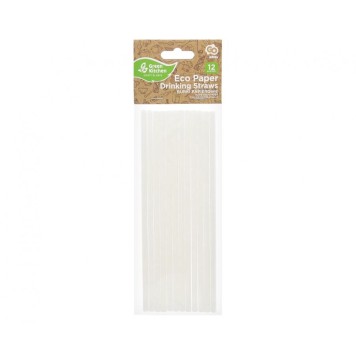 Colour White White paper straw 12 pcs