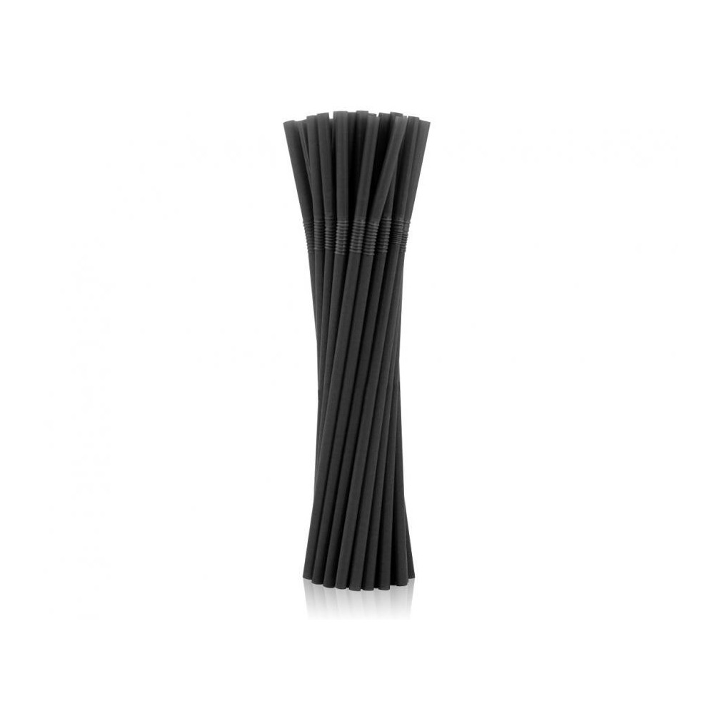 Colour Black Black plastic straw 50 pcs