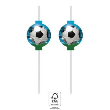 Football Soccer Fans paper straw, set of 4, FSC