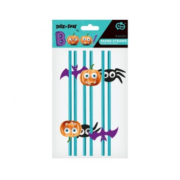 Halloween Boo paper straw set of 6