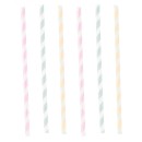 Colour Happy Birthday Pastel Paper Straws, Set of 12