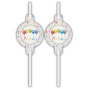 Happy Birthday Streamers Happy Birthday paper straw set of 4