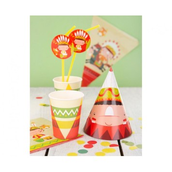 Indian Indian Party Plastic Straw 6 pcs