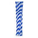 Colour Blue Stripes Blue flexible paper straw 12 pcs
