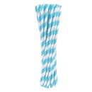 Colour Light Blue Stripes Blue Paper Straw 24 pcs