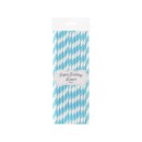 Colour Light Blue Stripes Blue Paper Straw 24 pcs