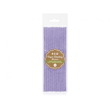 Colour Lilac Purple Paper Straw 12 pcs