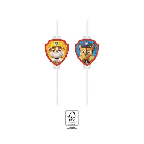 Paw Patrol Rescue Heroes paper straw, set of 4 pcs FSC