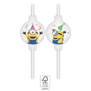 Minions The Rise of Gru paper straw, set of 4 FSC