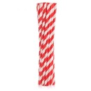 Colour Red Stripes Red Flexible Paper Straw Pack of 12