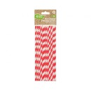 Colour Red Stripes Red Flexible Paper Straw Pack of 12