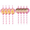 Horses Pretty Pony paper straw set, 8 pcs