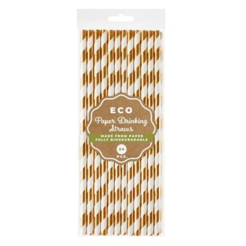 Colour Rose Gold paper straw 24 pcs
