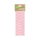 Colour Light Pink Polka Dots Pink Paper Straw Set of 24