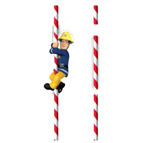 Fireman Sam Teamwork paper straw set of 8 pieces