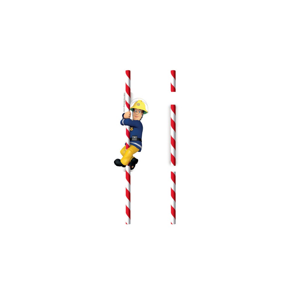 Fireman Sam Teamwork paper straw set of 8 pieces