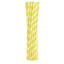 Colour Yellow Stripes Yellow Flexible Paper Straws 12 pcs