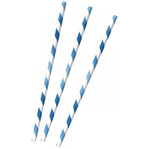 Colour Sky Blue paper straw, set of 12