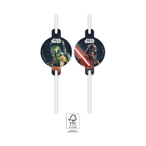 Star Wars Galaxy paper straw, set of 4 FSC