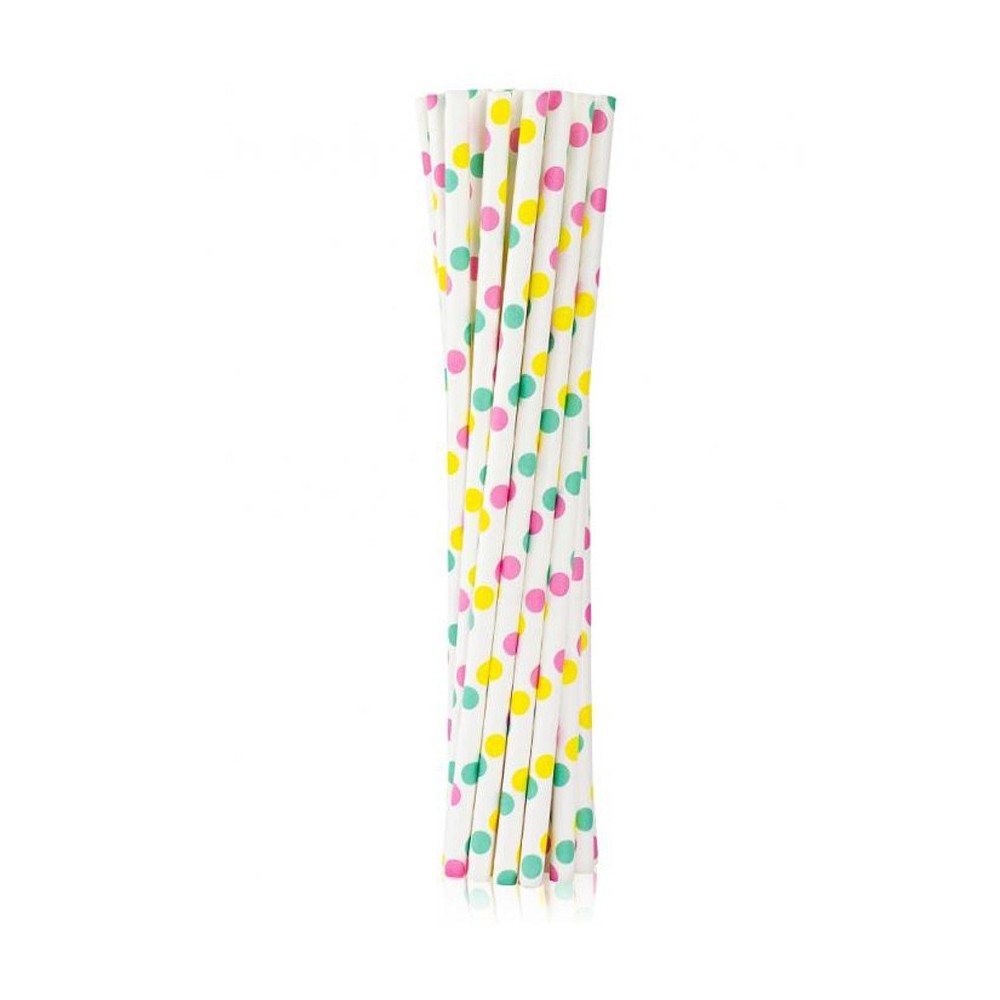 Colour Colorful Dots paper straw pack of 12