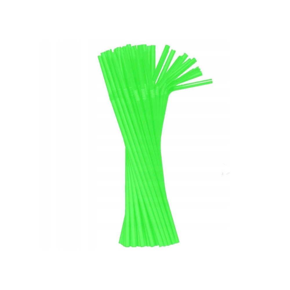 Colour Green plastic straw 50 pcs