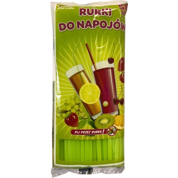 Colour Green plastic straw 50 pcs