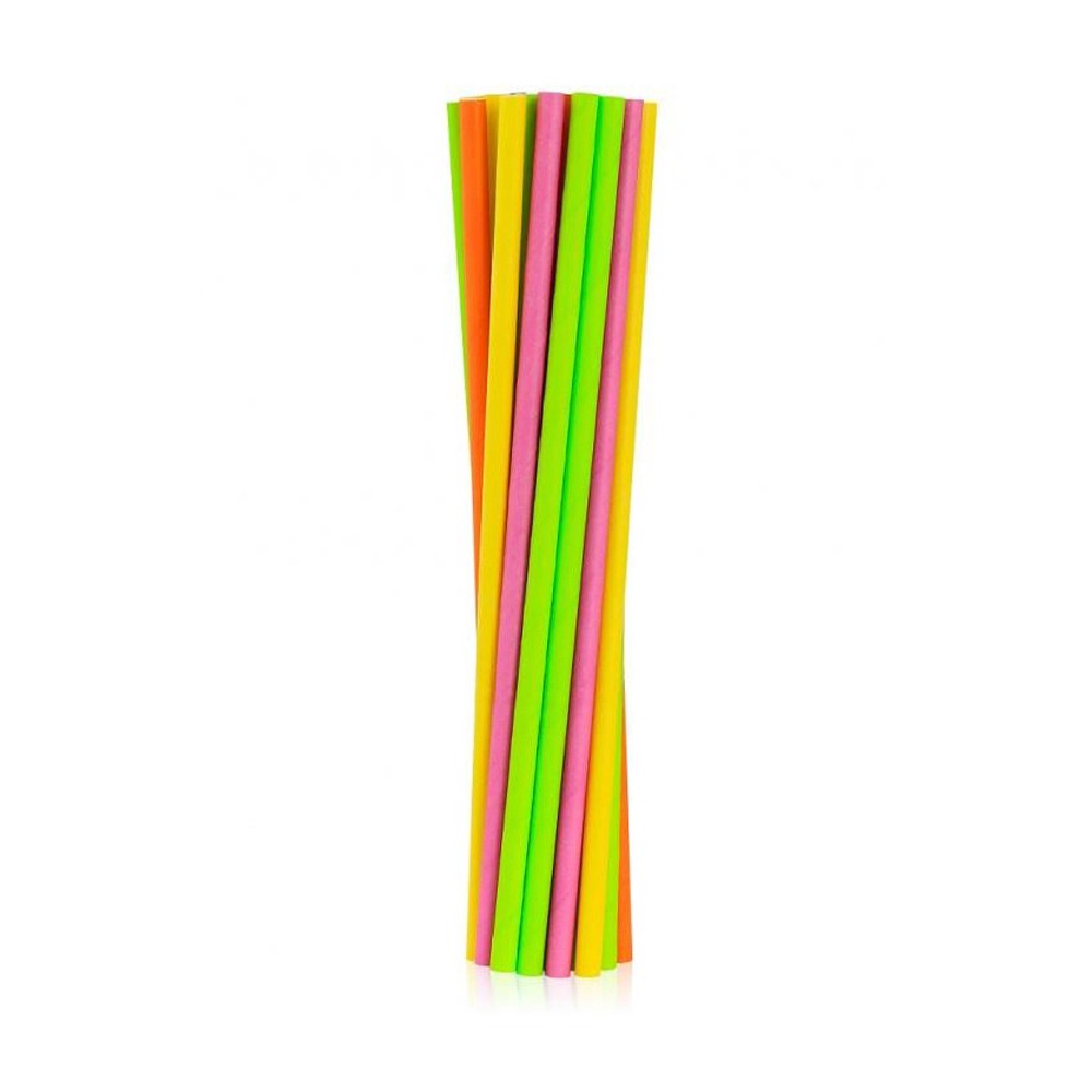 Colour Neon paper straw 24 pcs