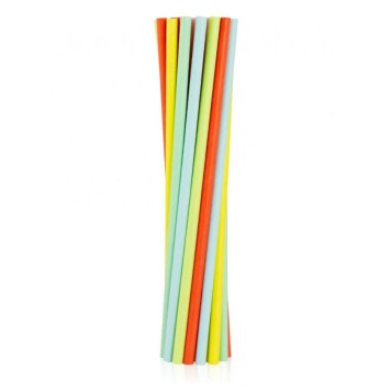 Colour Pastel paper straw 12 pcs