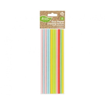 Colour Pastel paper straw 12 pcs