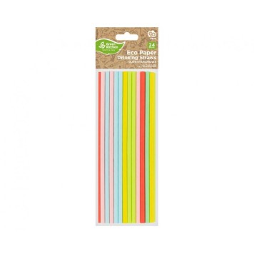 Colour Pastel paper straw, 24-pack