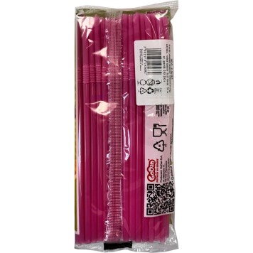 Colour Pink plastic straw 50 pcs