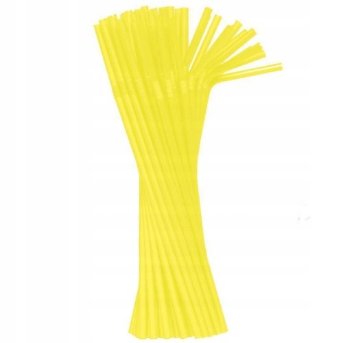 Colour Yellow plastic straw 50 pcs