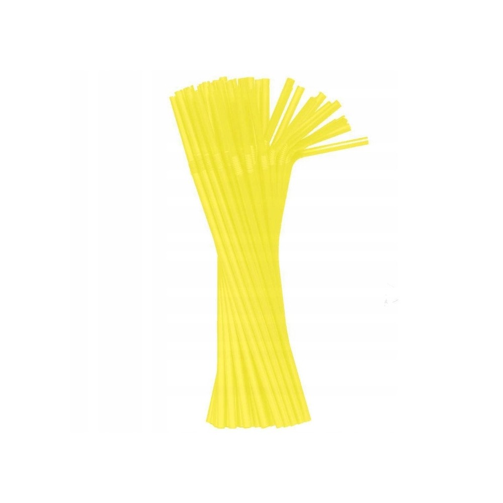 Colour Yellow plastic straw 50 pcs