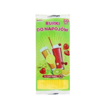 Colour Yellow plastic straw 50 pcs