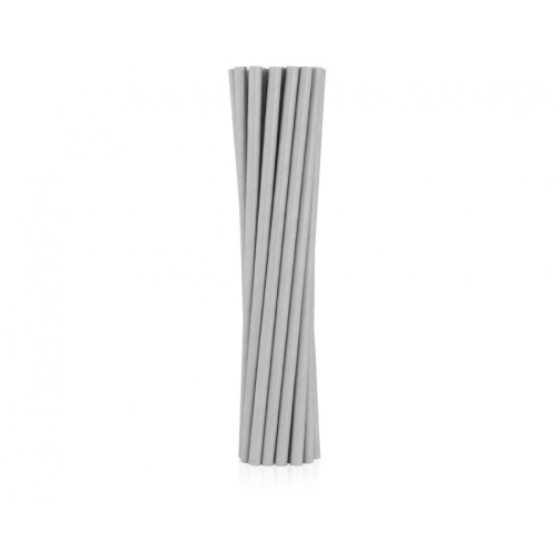 Colour Grey Gray paper straw set of 12