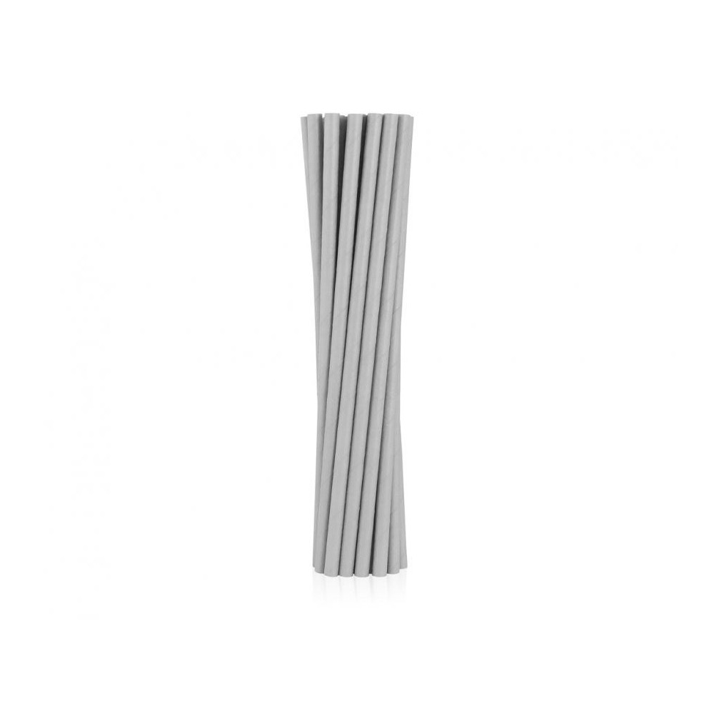Colour Grey Gray paper straw set of 12