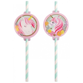 Unicorn Magical paper straw set, 8 pieces