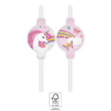 Unicorn Rainbow Colors paper straw, set of 4 FSC