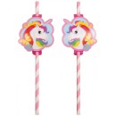 Unicorn Rainbow paper straw, set of 8