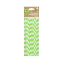 Colour Green Stripes Green Flexible Paper Straw 12 pcs