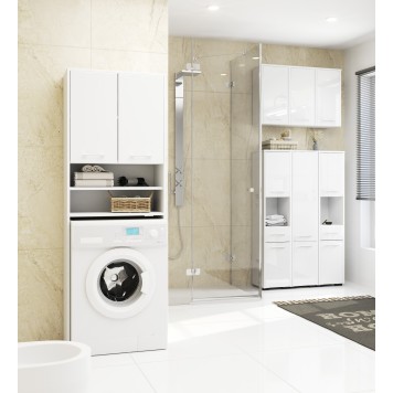 Meuble de salle de bain 30x85x30cm Blanc brillant