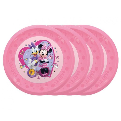 Disney Minnie  Junior micro premium plastic dinner plate set of 4, 21 cm