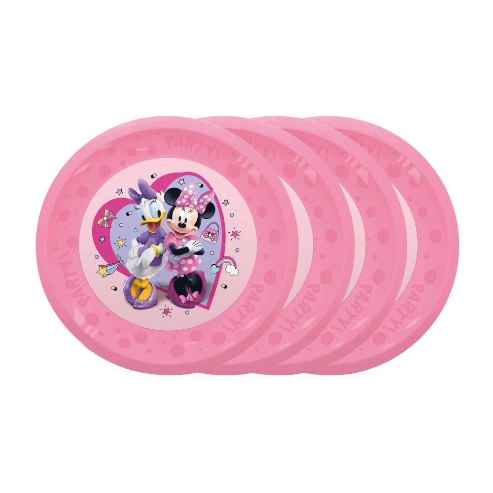 Disney Minnie  Junior micro premium plastic dinner plate set of 4, 21 cm