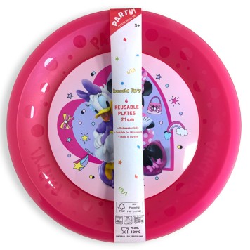 Disney Minnie  Junior micro premium plastic dinner plate set of 4, 21 cm