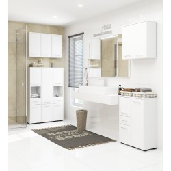 Meuble de salle de bain 30x85x30cm Blanc