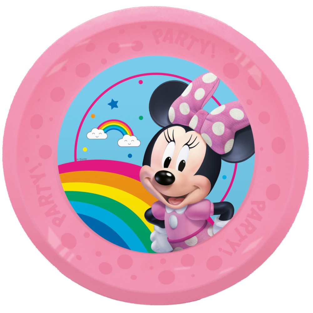 Disney Minnie Makes Me Smile micro premium plastic dinner plate set of 4, 21 cm