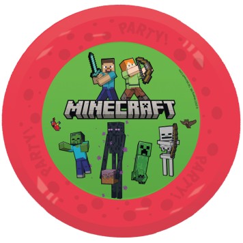 Minecraft Party micro premium plastic dinner plate 4-piece set 21 cm