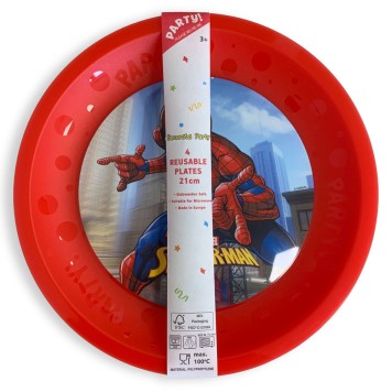 Spiderman Crime Fighter micro premium plastic plate 4 pcs set 21 cm