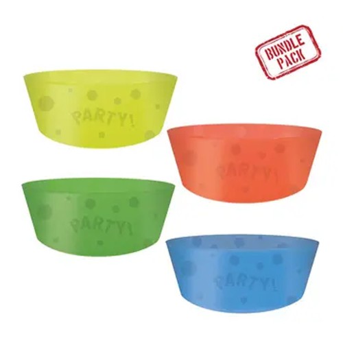 Colour semi-transparent plastic deep plate, set of 4, 12 cm